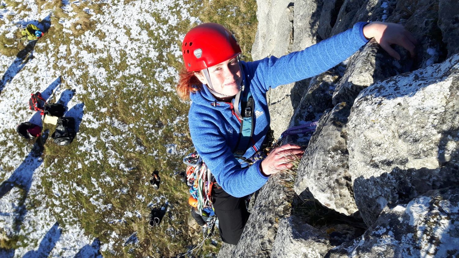  Lead climbing on a Rock Climbing Instructor course - Chris Ensoll Mountain Guide 