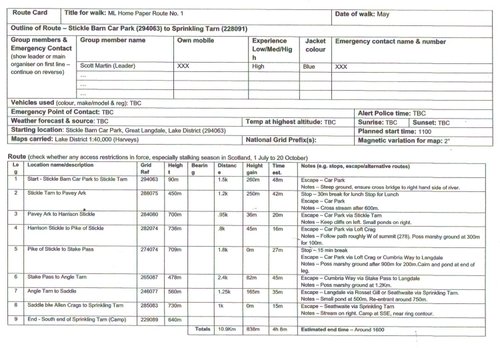 Route Card.pdf Top Tips On Making A Really Useful Route Card — Chris Ensoll Mountain Guide