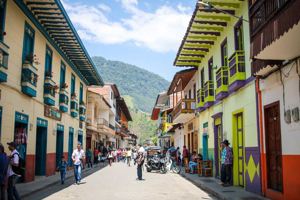 colourful streets jardin colombia