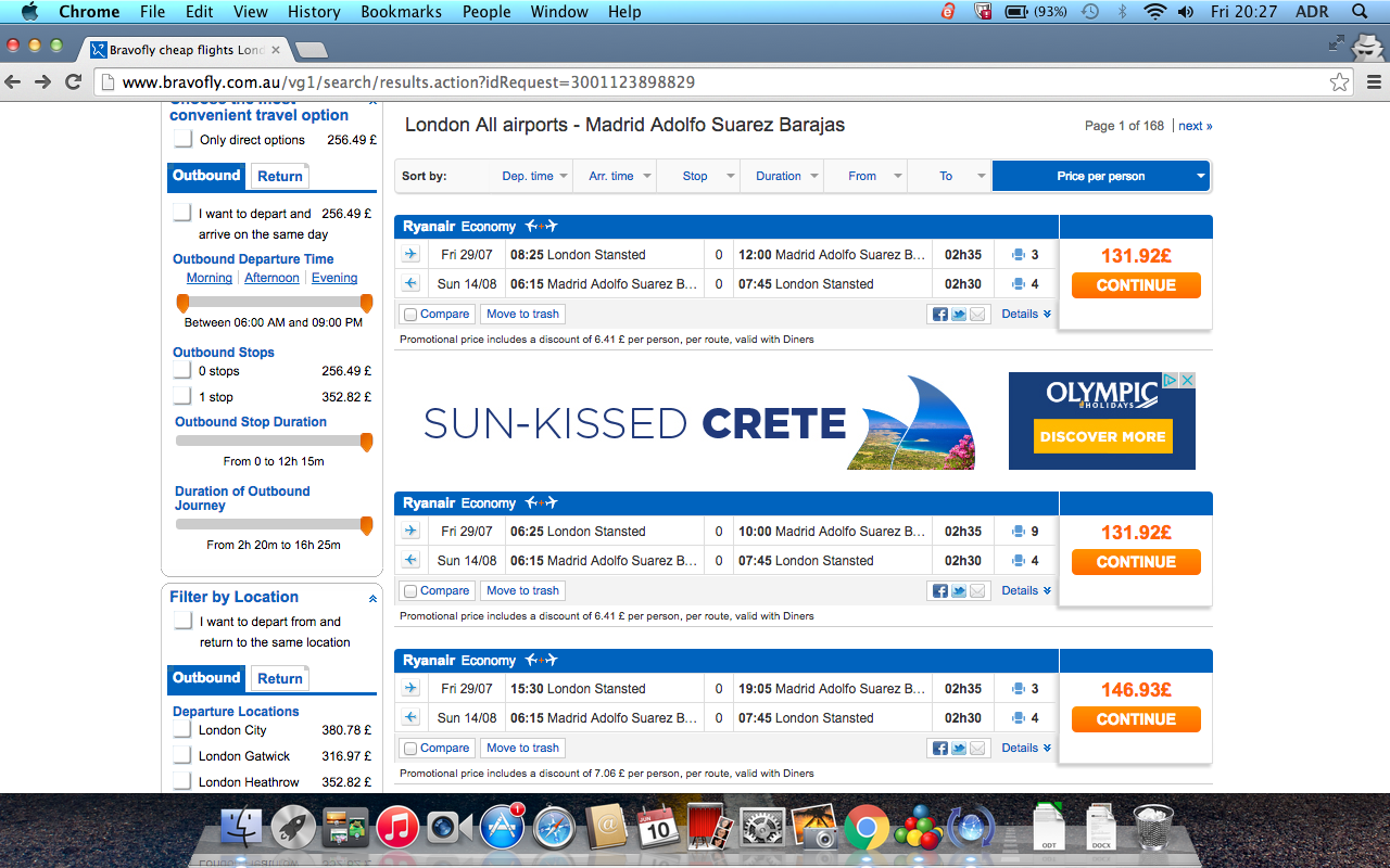 bravofly hand luggage