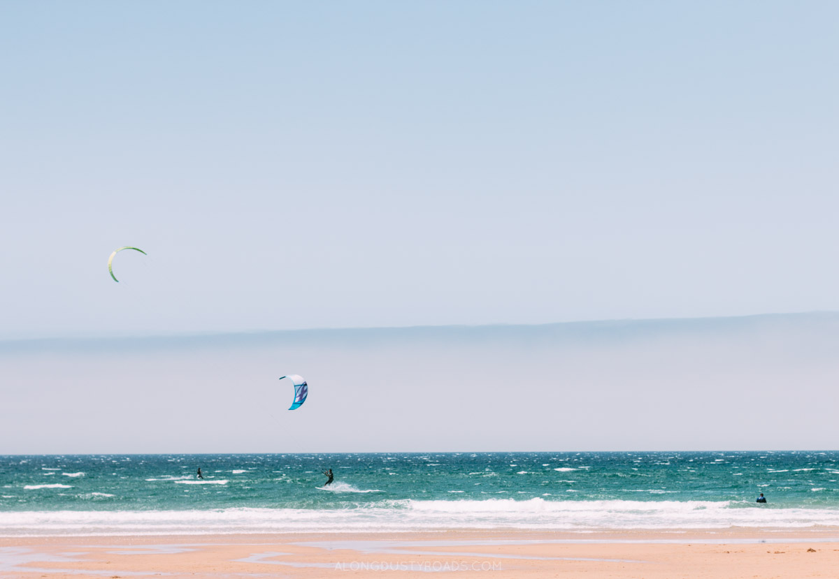 Kite surfing at Praia do Guincho, Cascais, Portugal