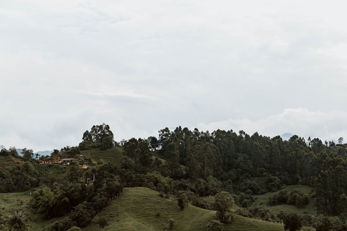 在哥伦比亚Salento的美丽的乡下景色