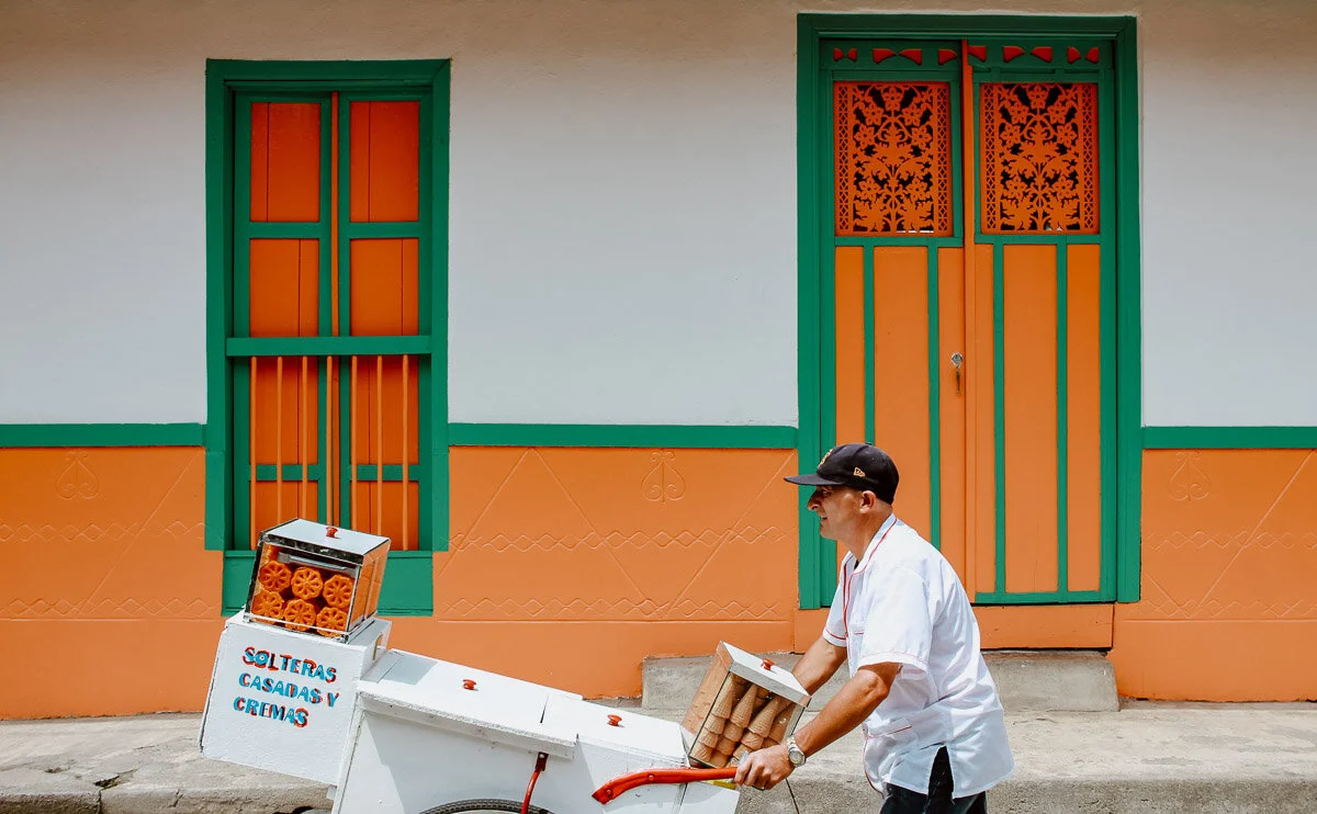 Colourful doors in Salento, Colombia