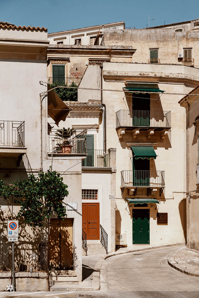 Colourful shutters in Modica, Sicily