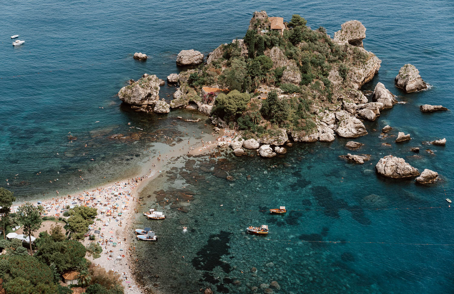 Views of Isola Bella in Taormina