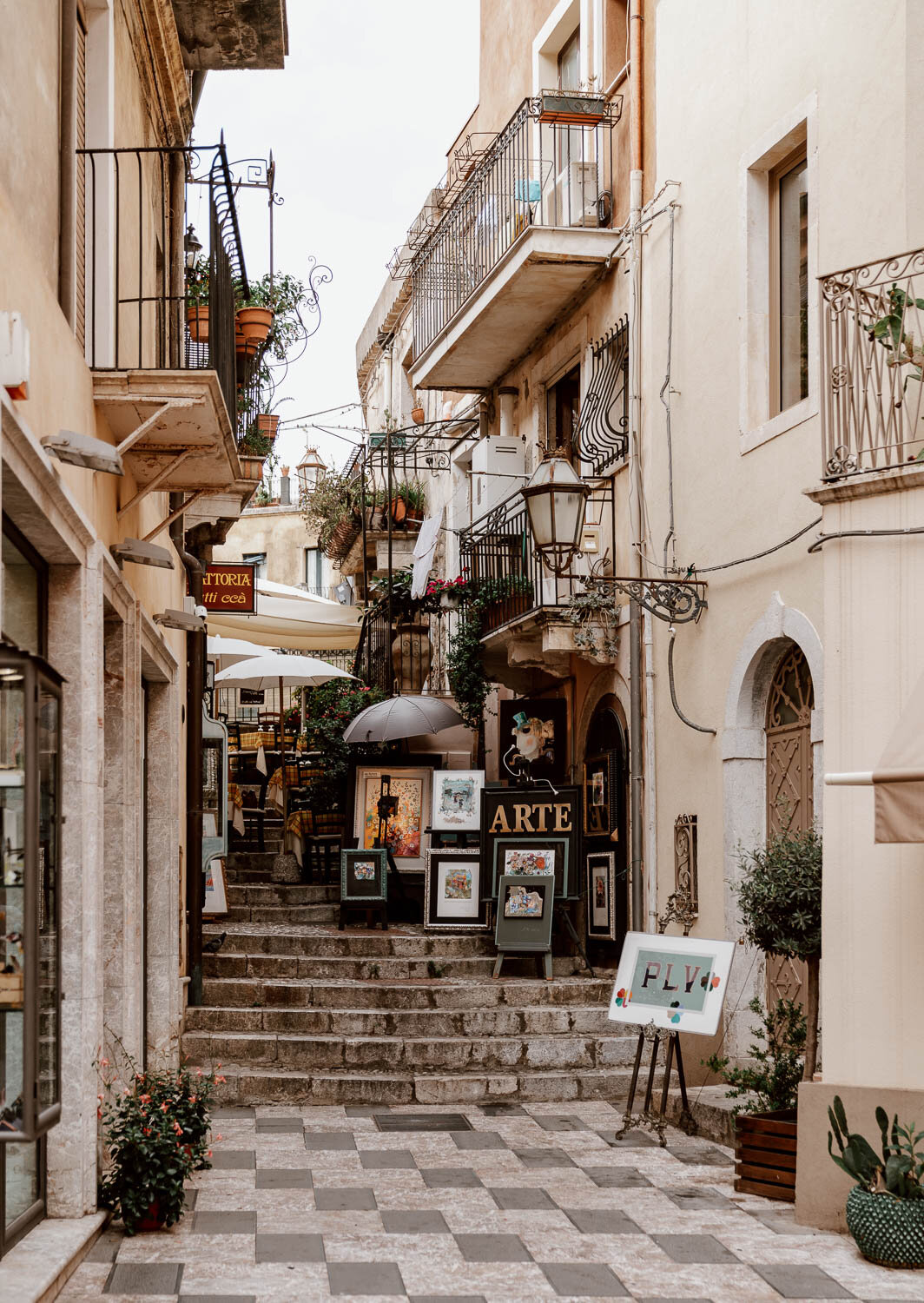 Pretty street off of Corso Umberto Taormina, Sicily