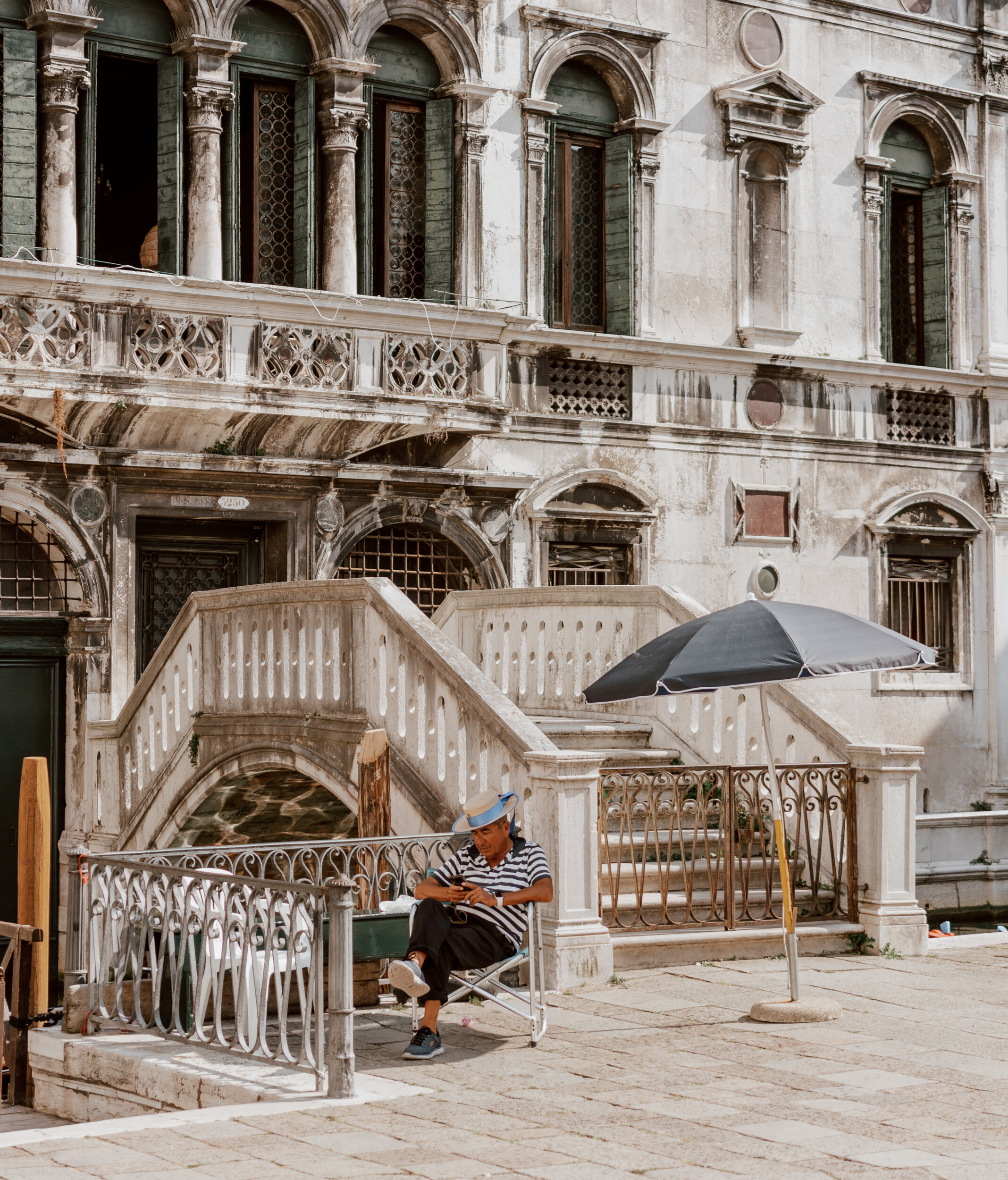 A gondolier in Venice