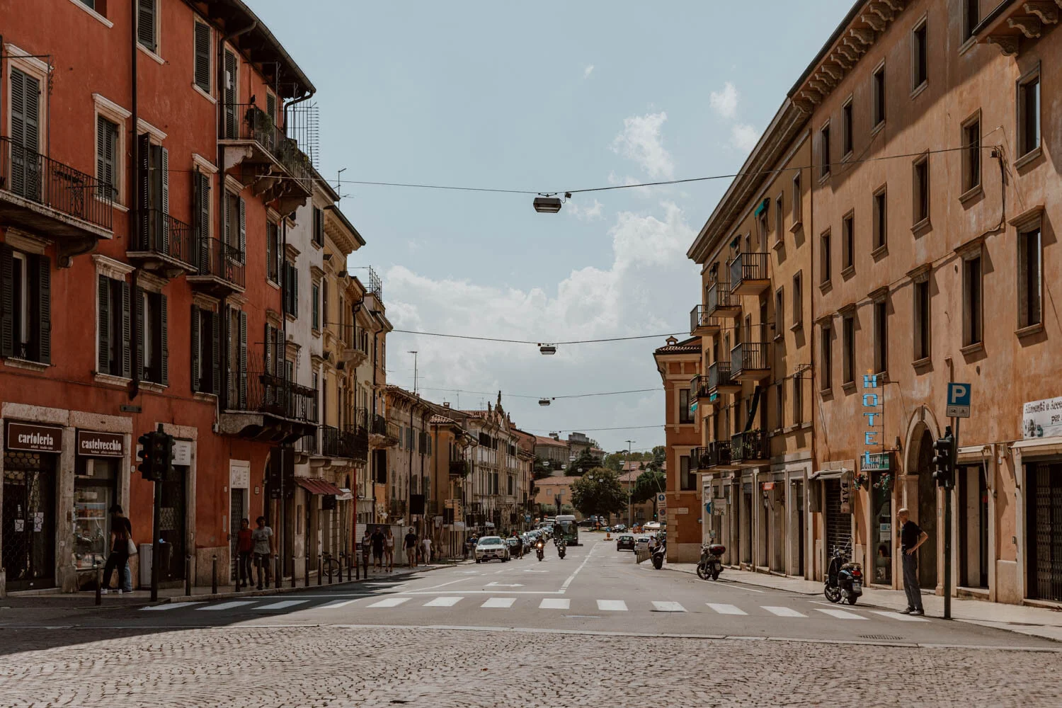 Typical Veronese Street Scene Opposite Castel Vecchio