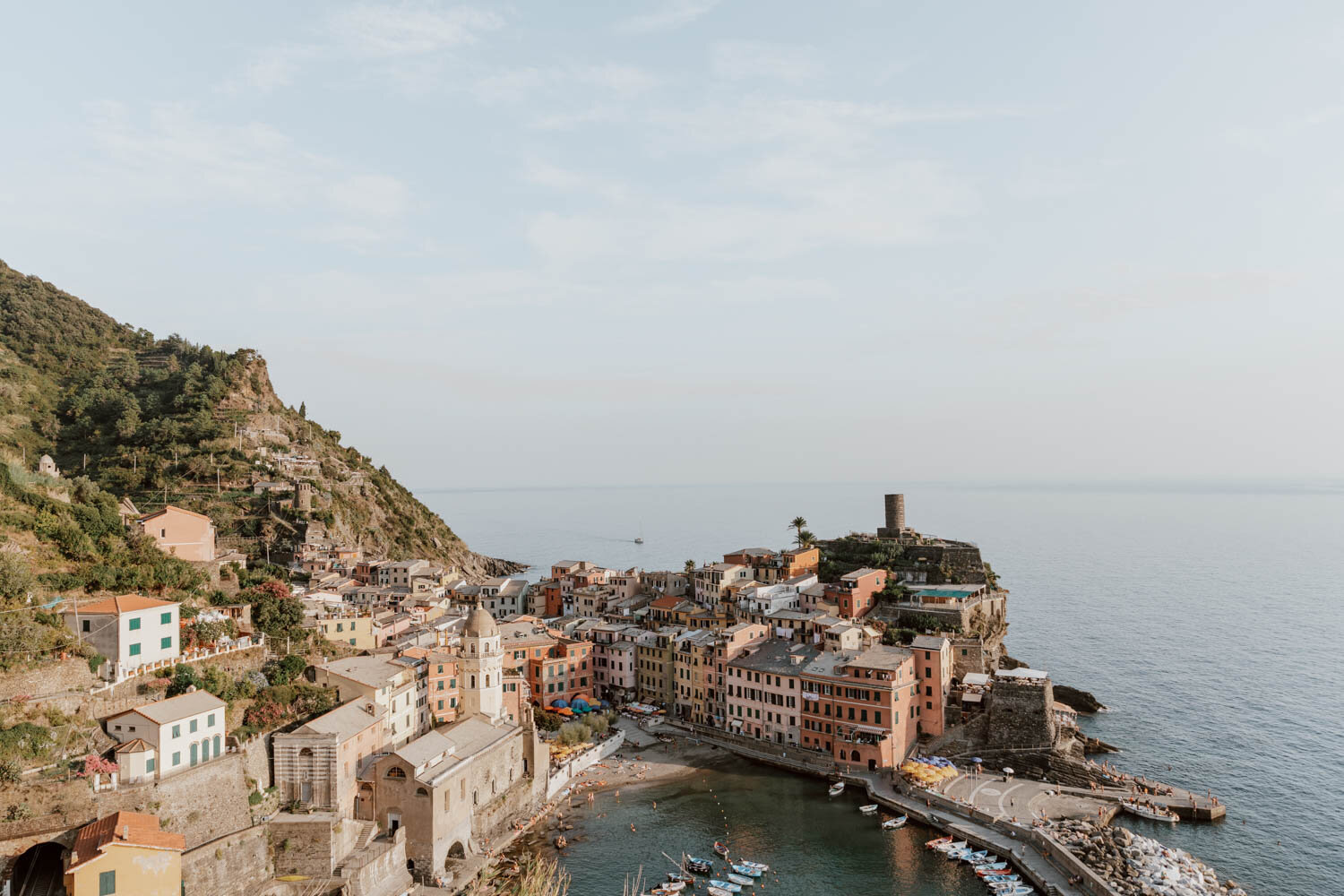 view of vernazza from blue trail