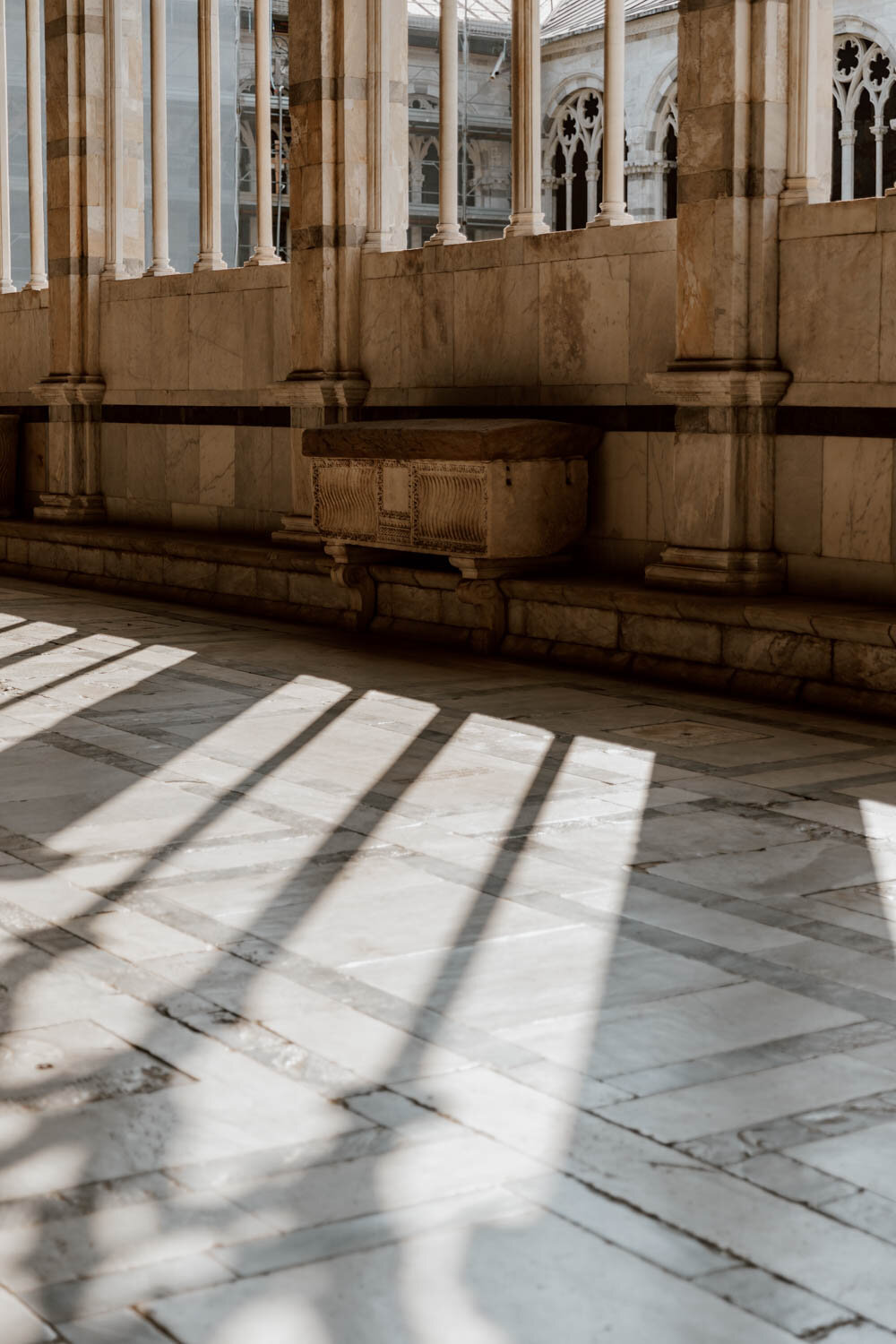 shadows and light in camposanto monumentale
