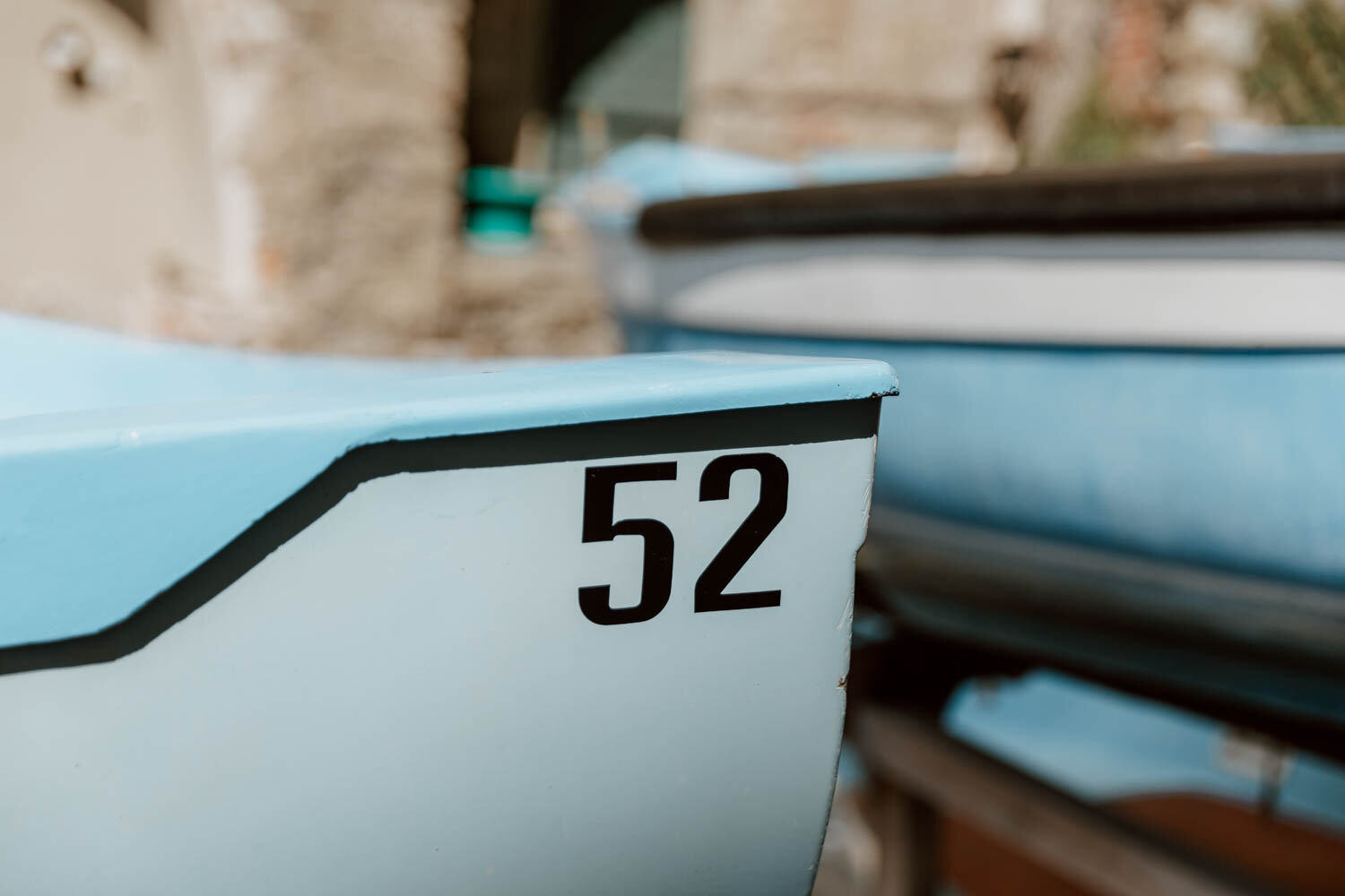 close up of blue boat