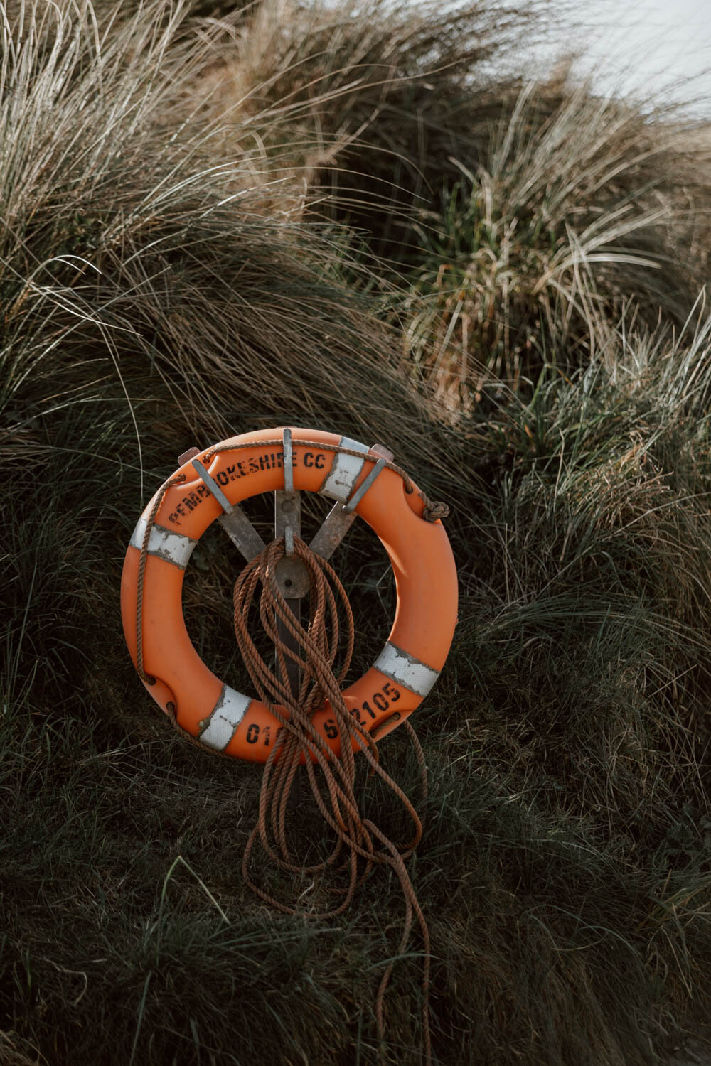 life buoy at poppit sands pembrokeshire