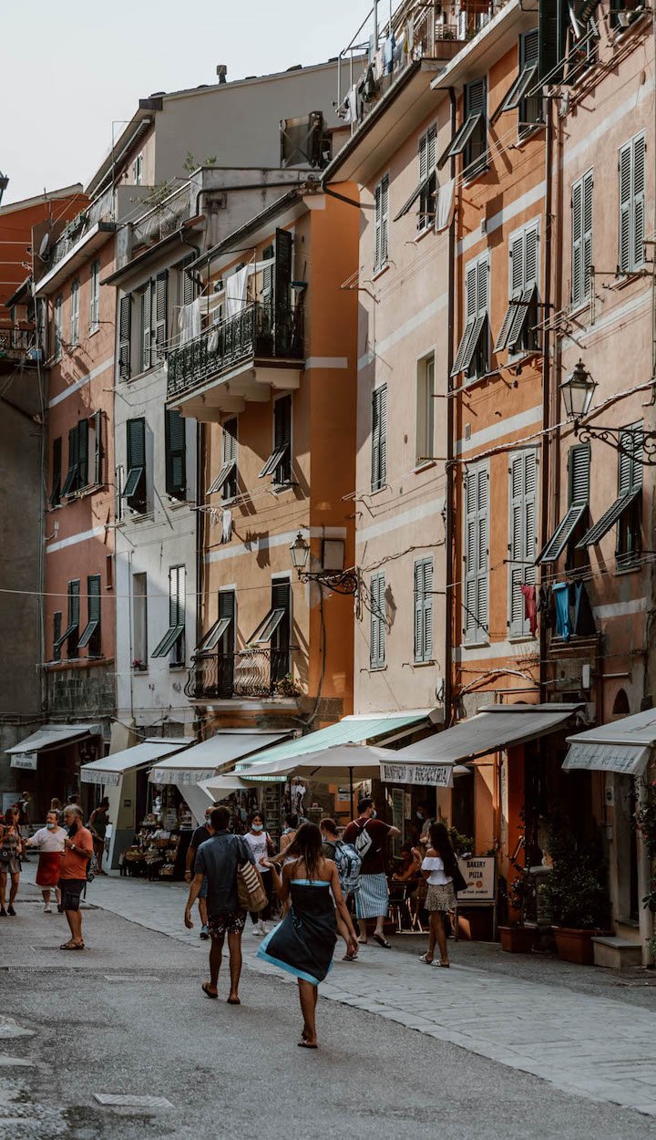 Colourful buildings in Vernazza old town