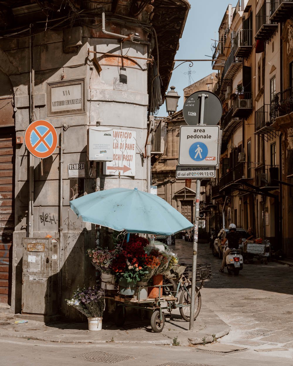 A typical street scene in Palermo, Sicily