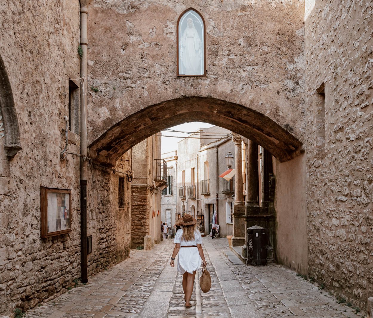 Exploring the tiny streets in Erice