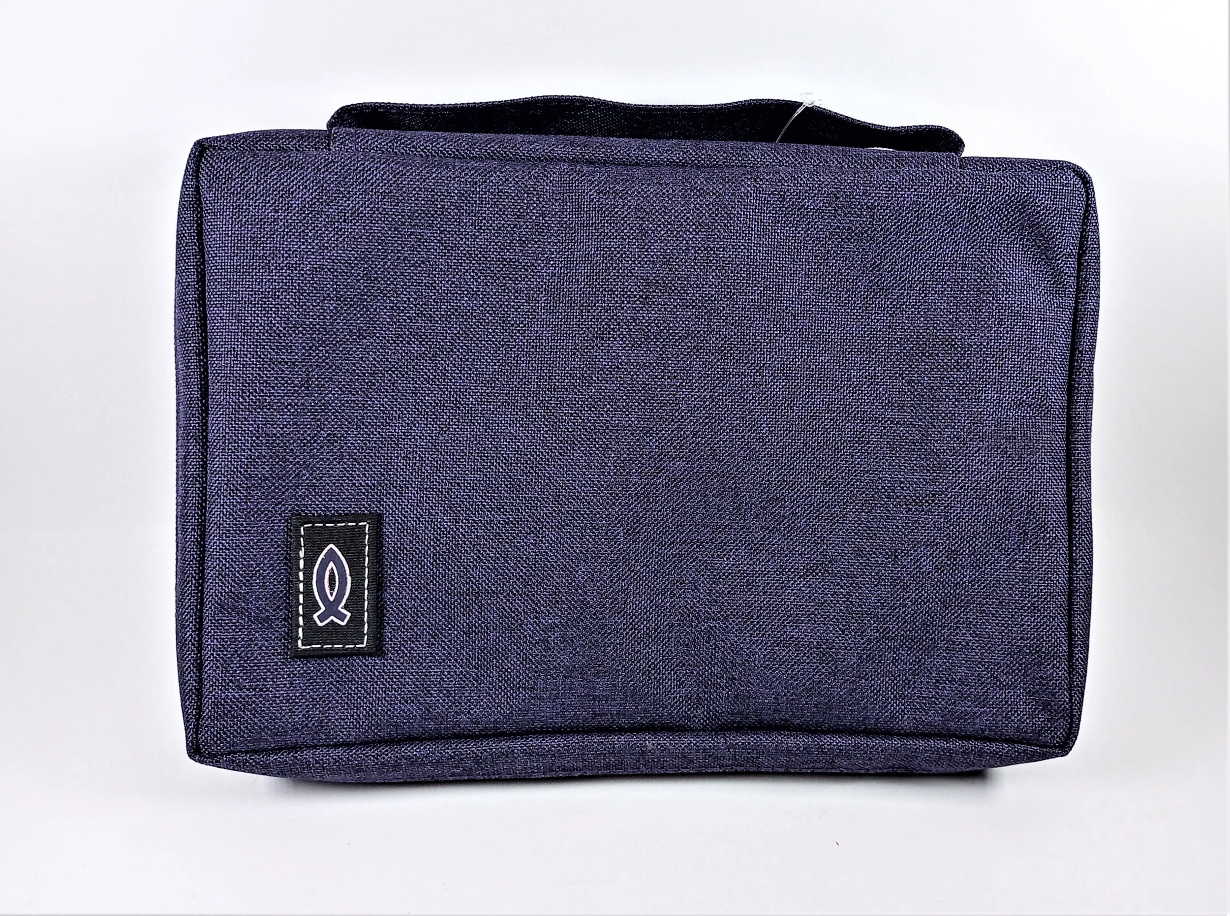 Purple Canvas Bible Cover Small  with Fish logo