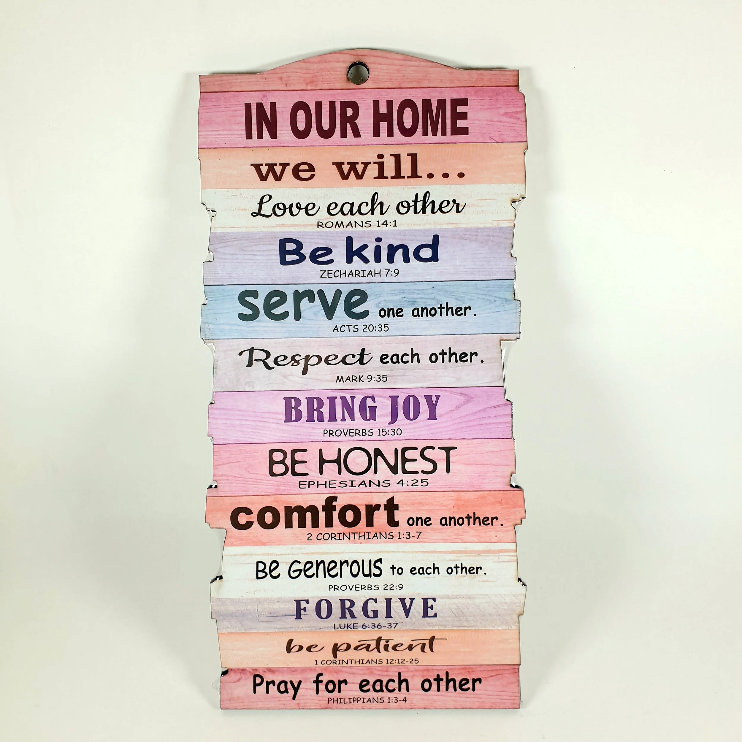 Stacked Plaque: In Our Home We Will - Small