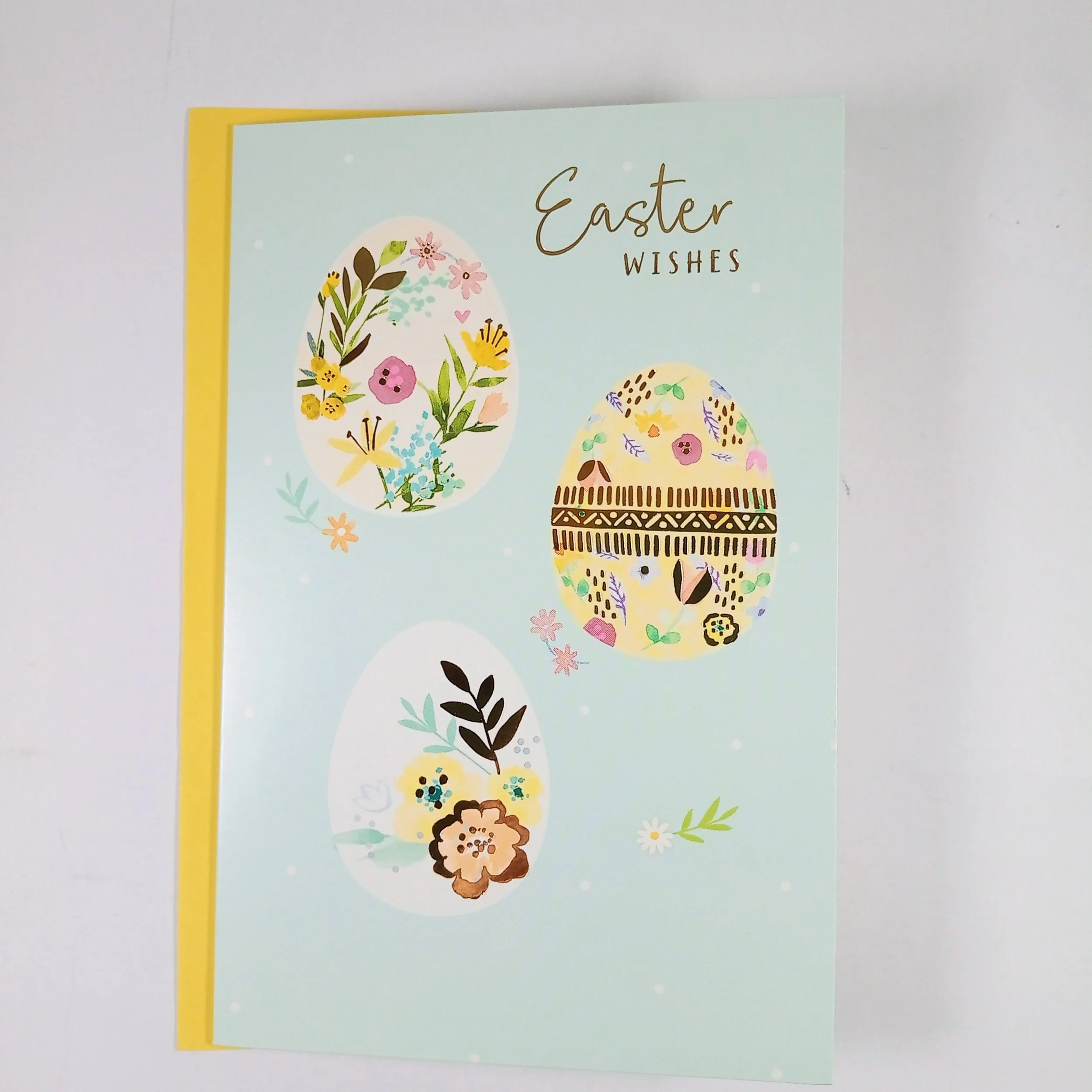 Easter Card Easter Wishes 3 Eggs