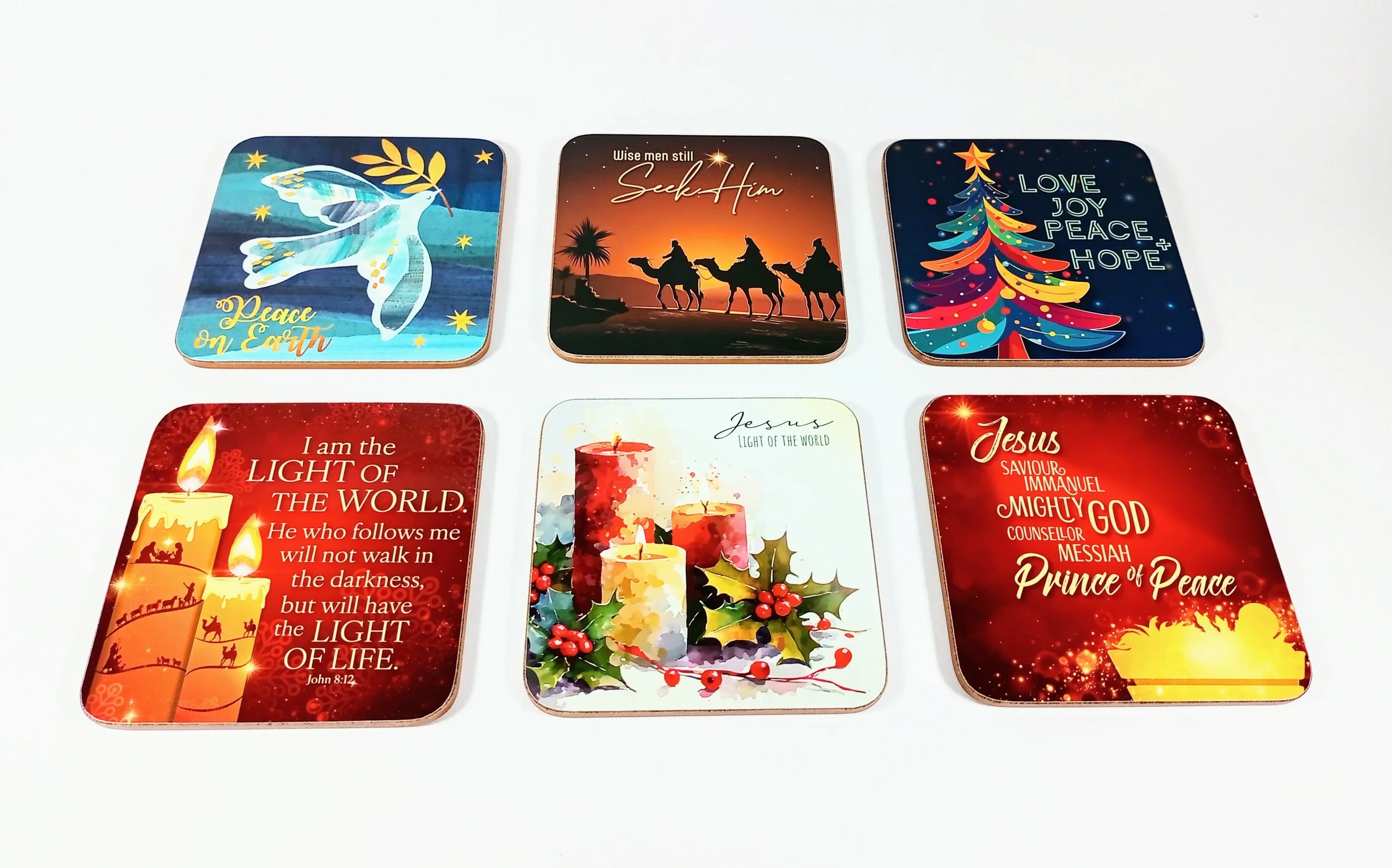 Christmas Themed Cork Coasters