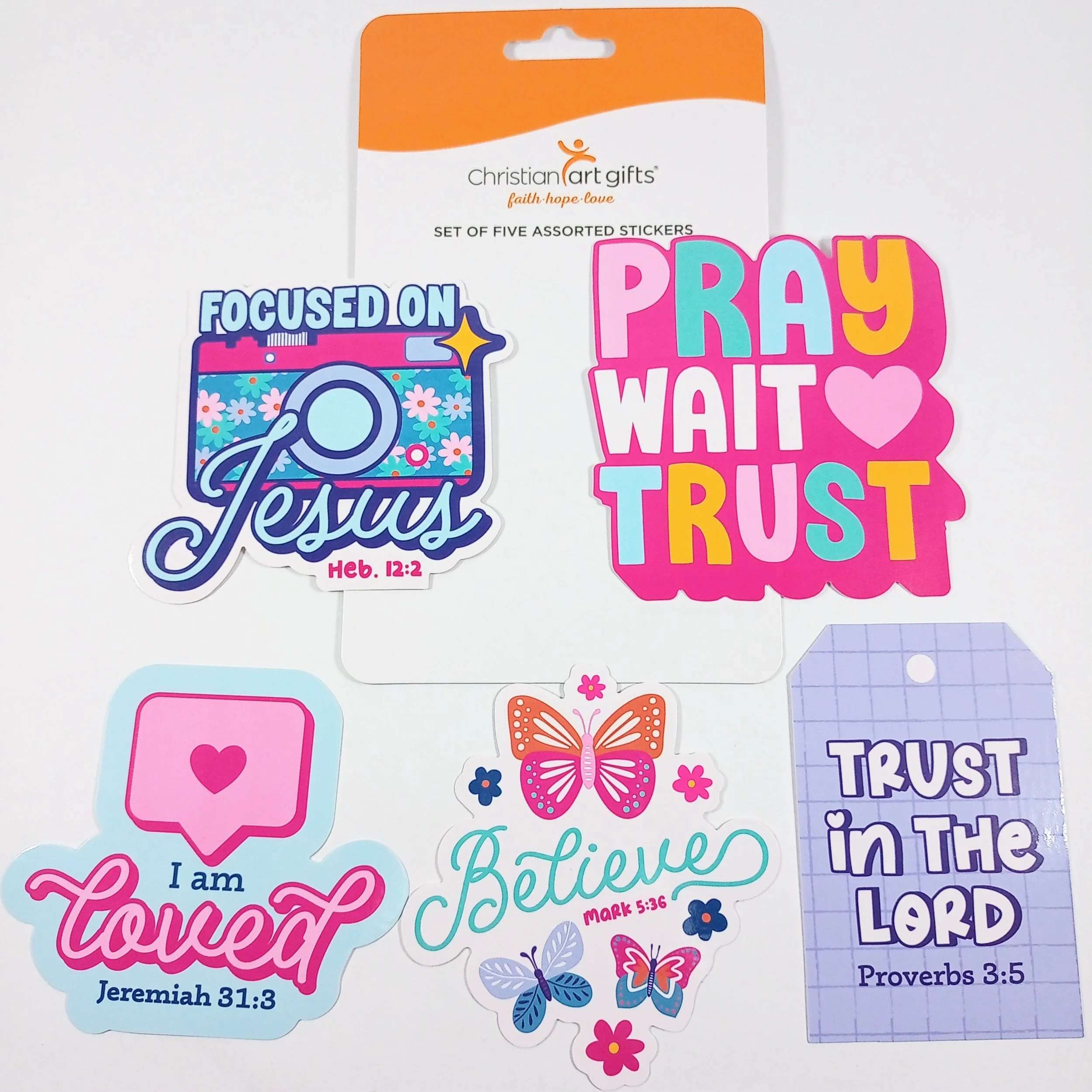 Set Of Five Assorted Stickers