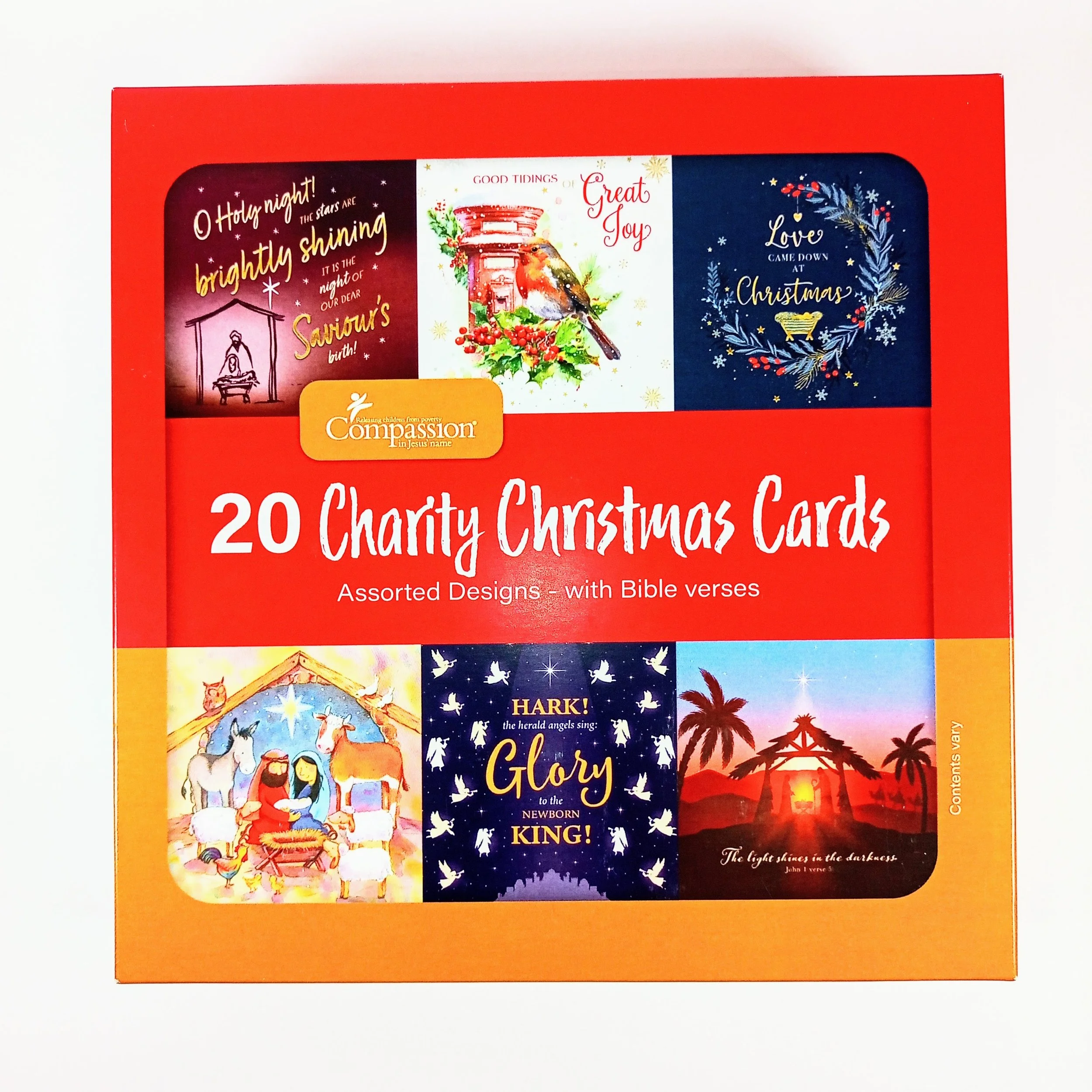 Compassion Boxed Christmas Cards 20 Assorted with Bible Verses