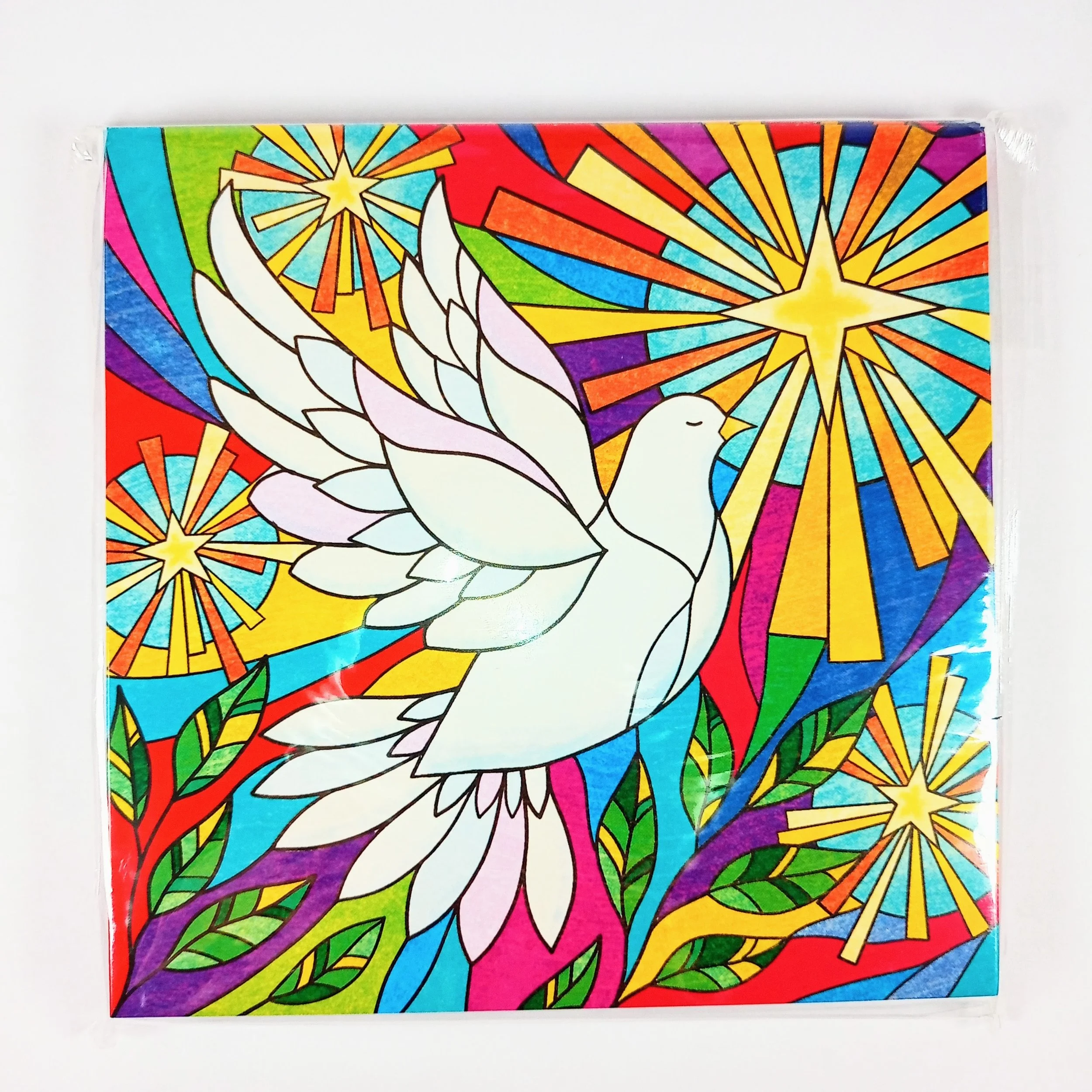 Tearfund Stained Glass Dove Christmas Cards Pack of 10