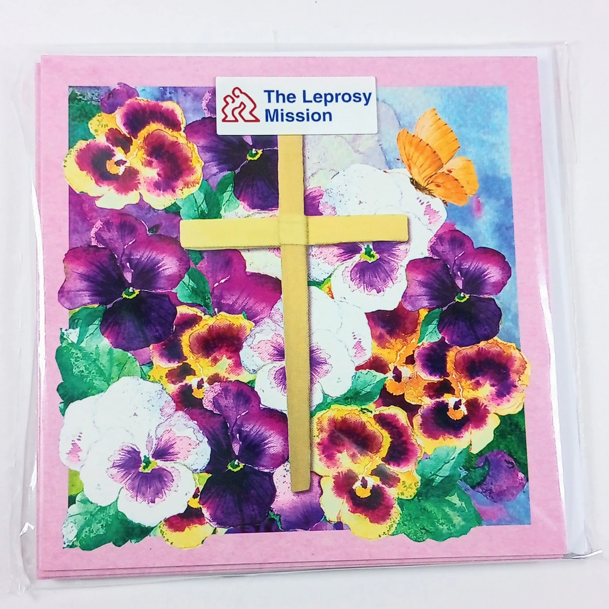 TLM Palm Cross Pansies Cards 5 Pack