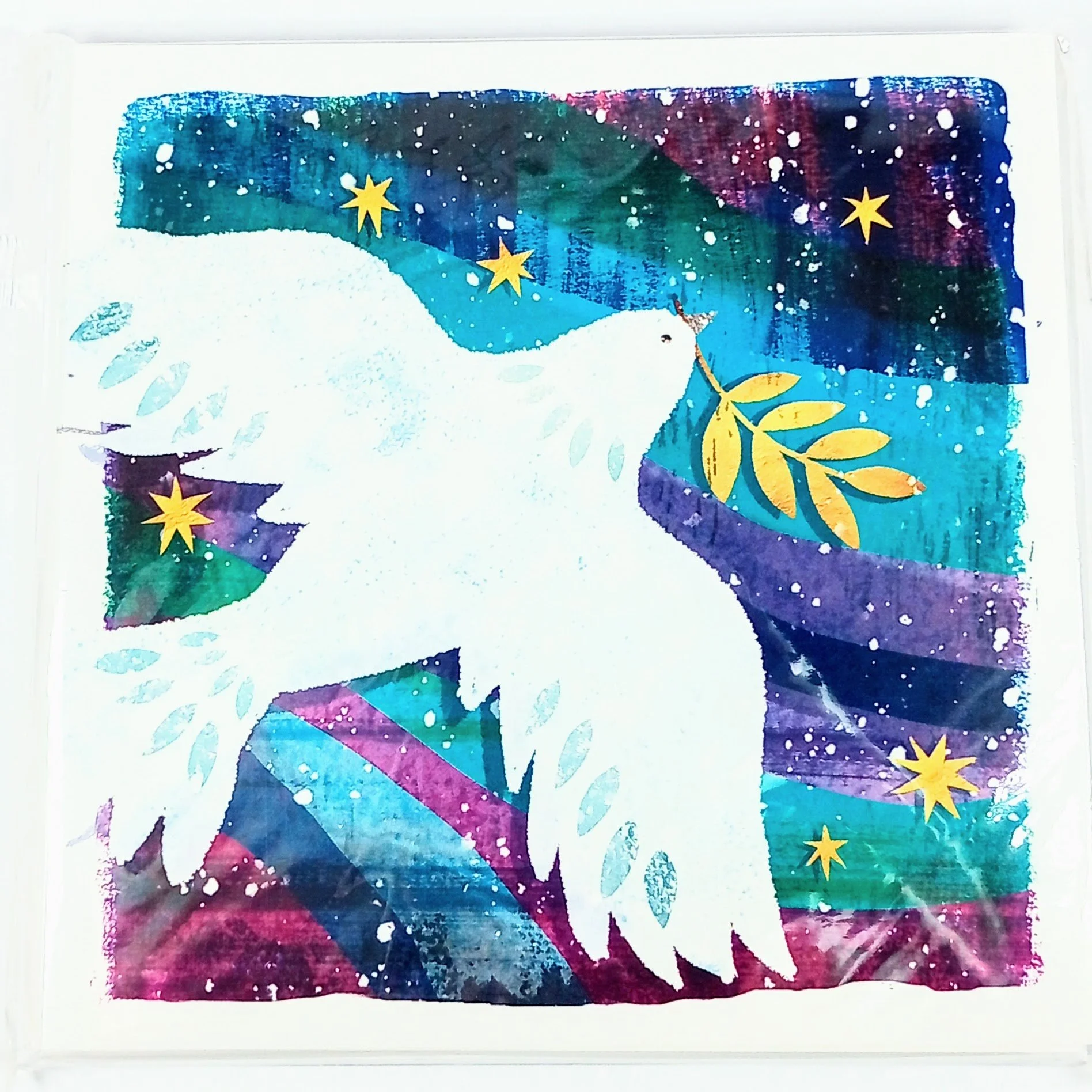 TF Dove in Night Sky Christmas Cards pack of 10