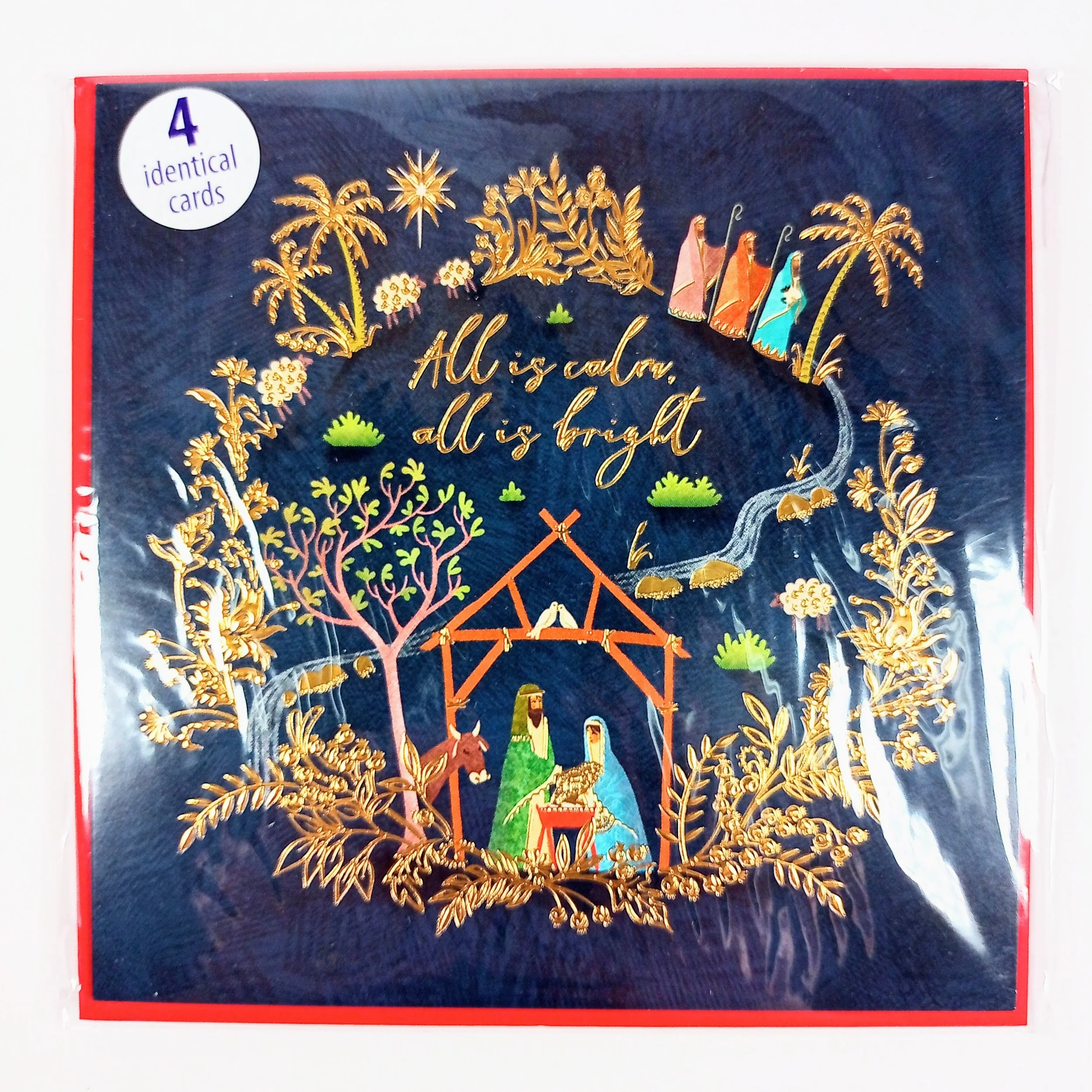 Charity All is Calm All is Bright Nativity Cards 4 Pack