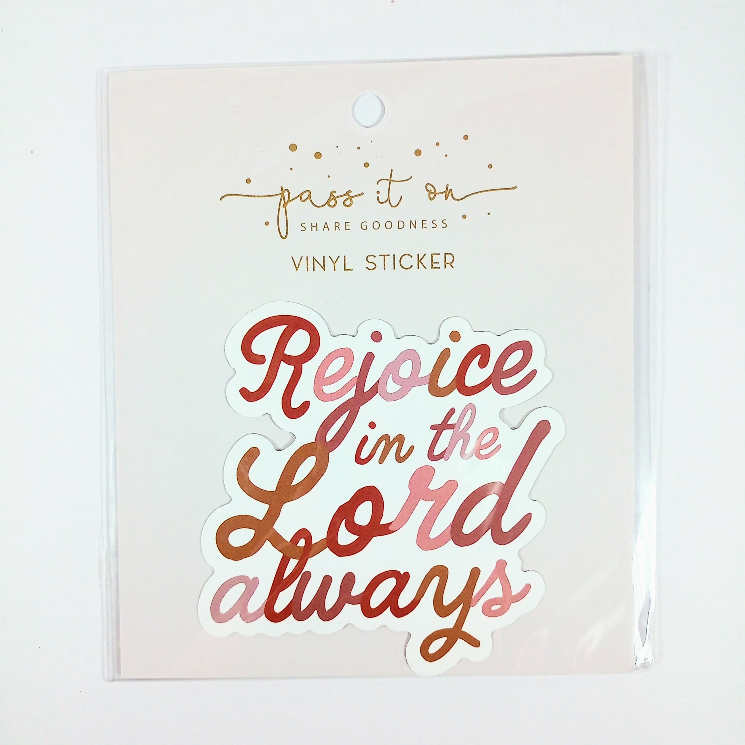 Vinyl Sticker Rejoice in the Lord Always
