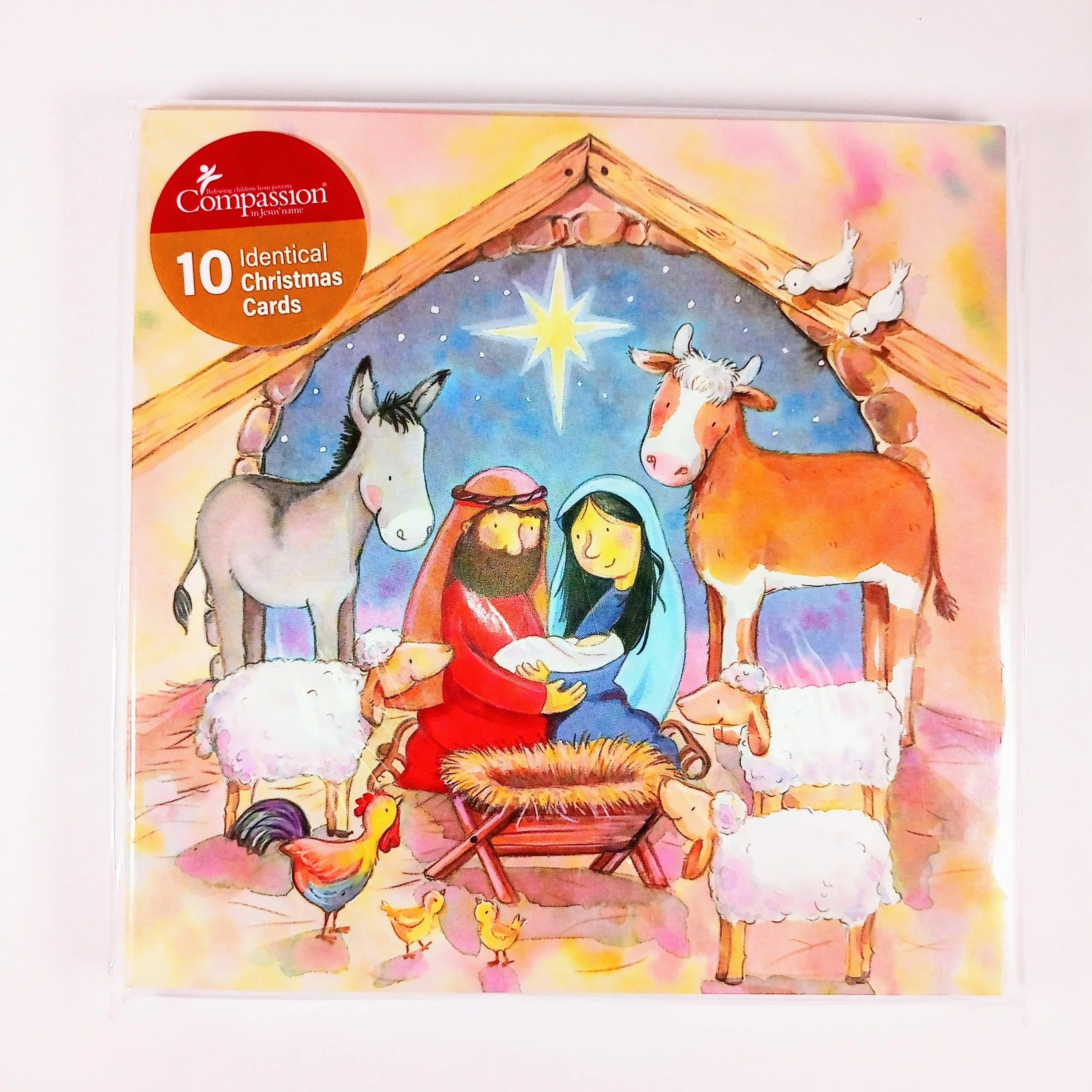 Compassion In the Stable 10 pack Christmas cards