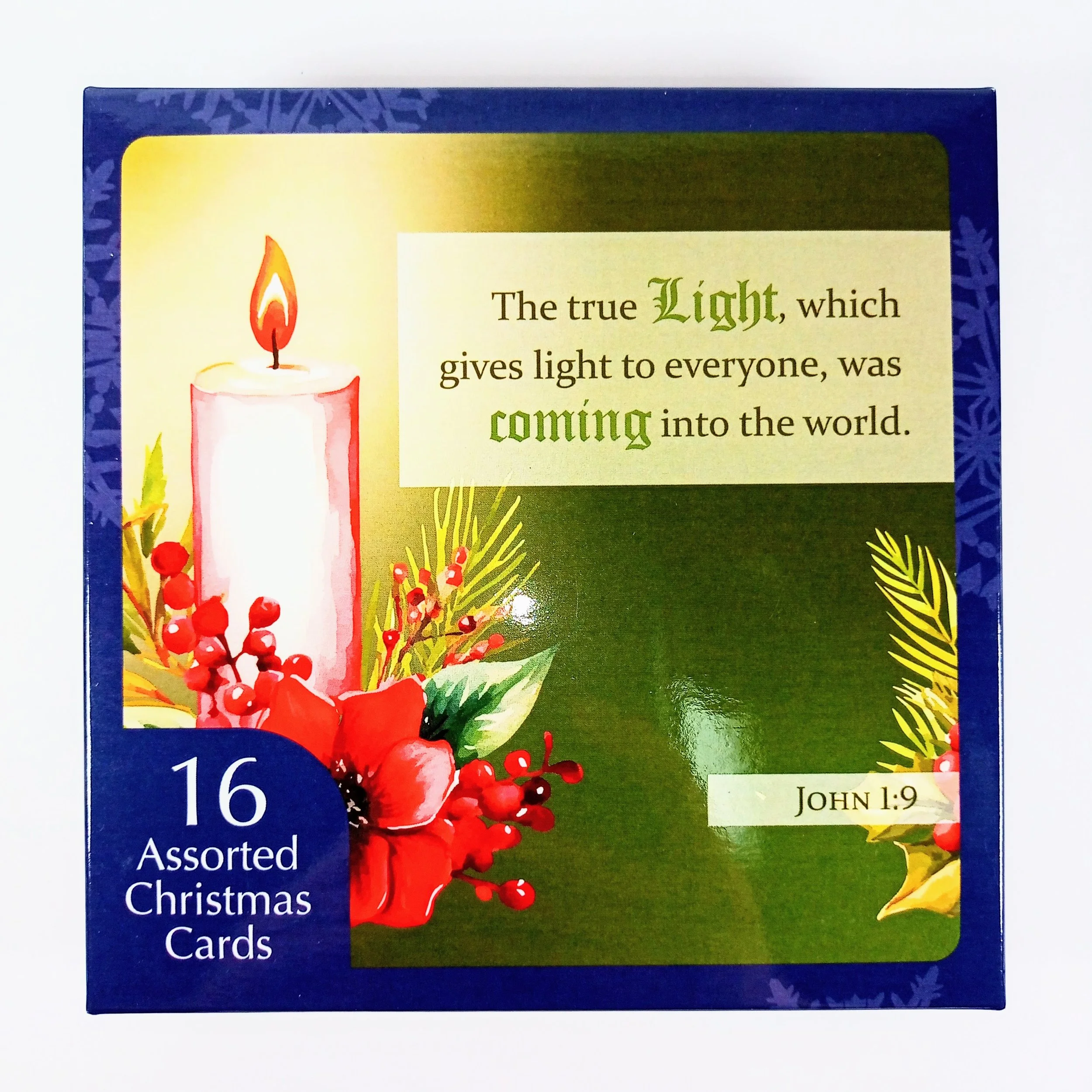 Boxed Christmas Cards x16 Christmas Candles