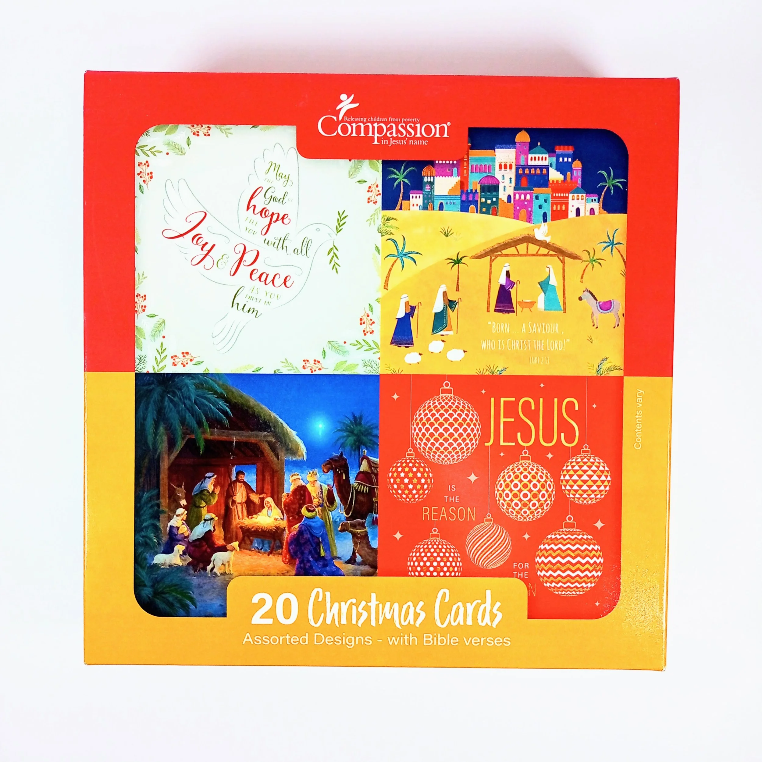 Compassion Boxed Christmas Cards 20 Assorted with Bible Verses