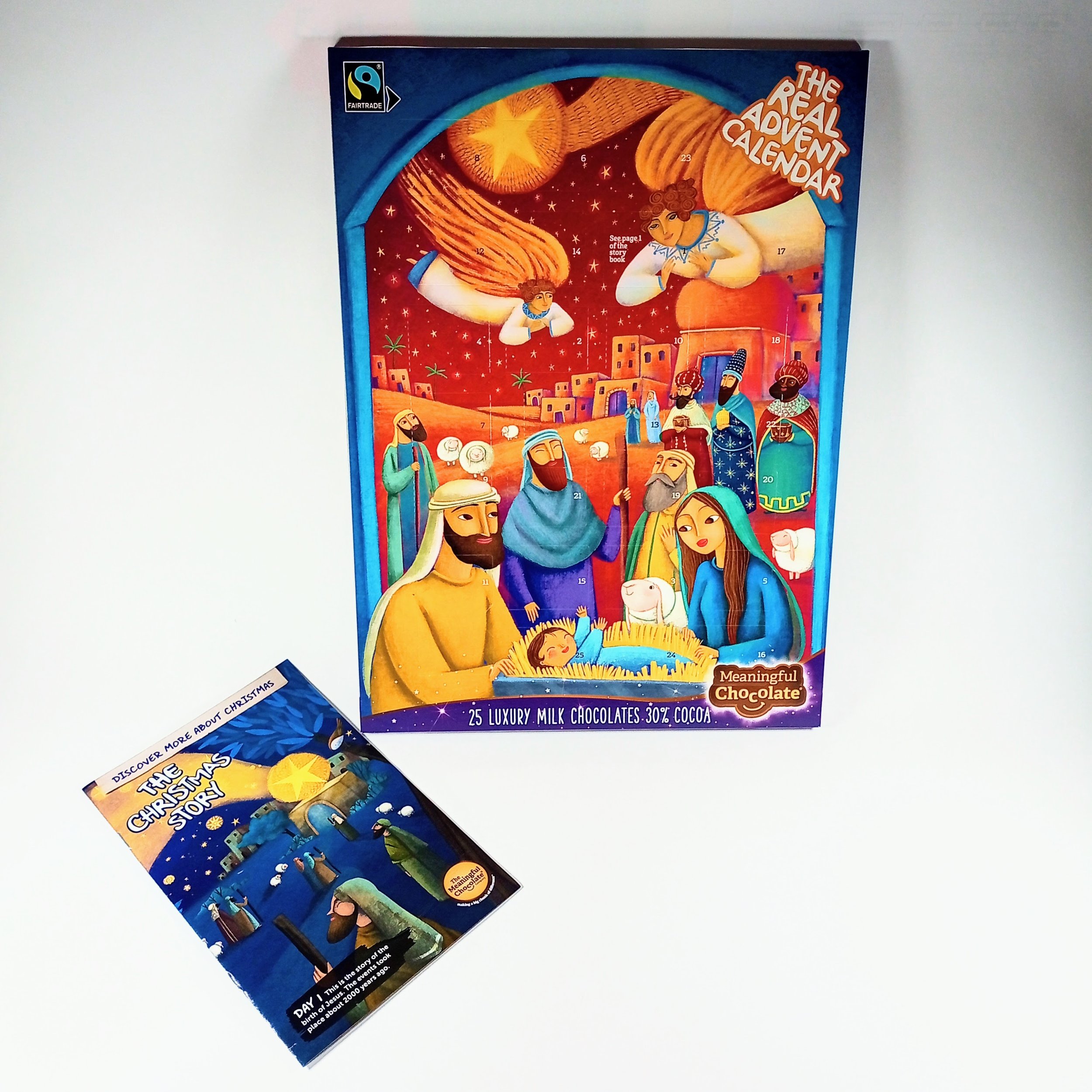 Real Advent Fairtrade Chocolate Calendar with Christmas Activity booklet