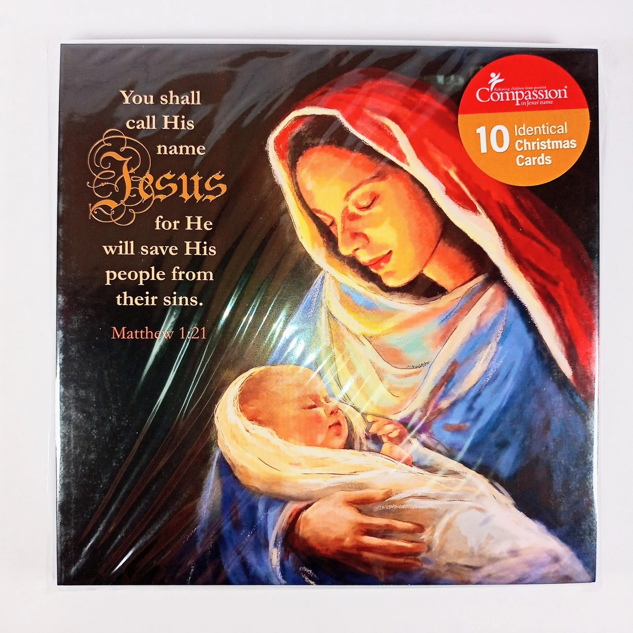 Compassion Mary and Jesus Christmas Cards 10 Pack