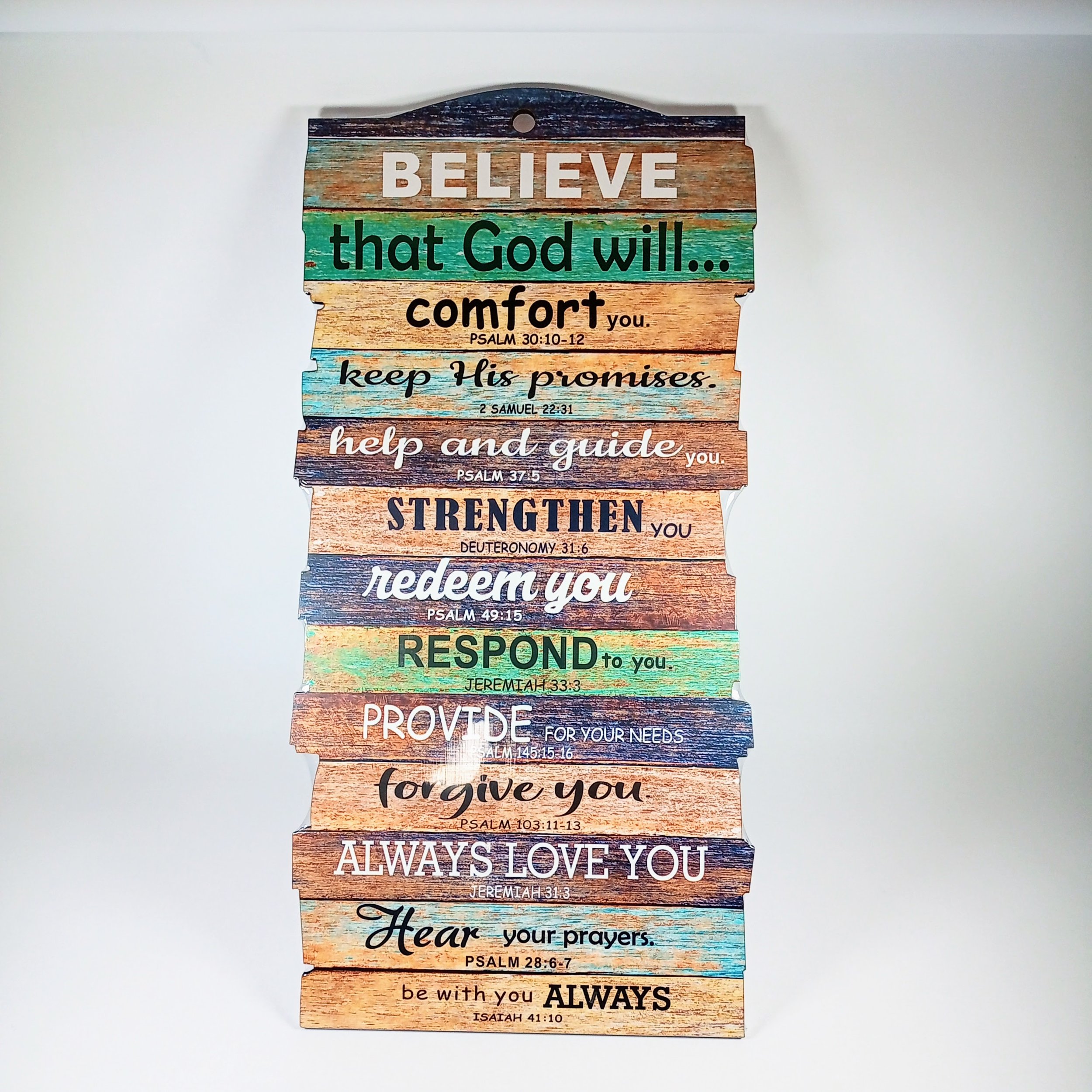 Plaque Stacked Promises Believe that God Will