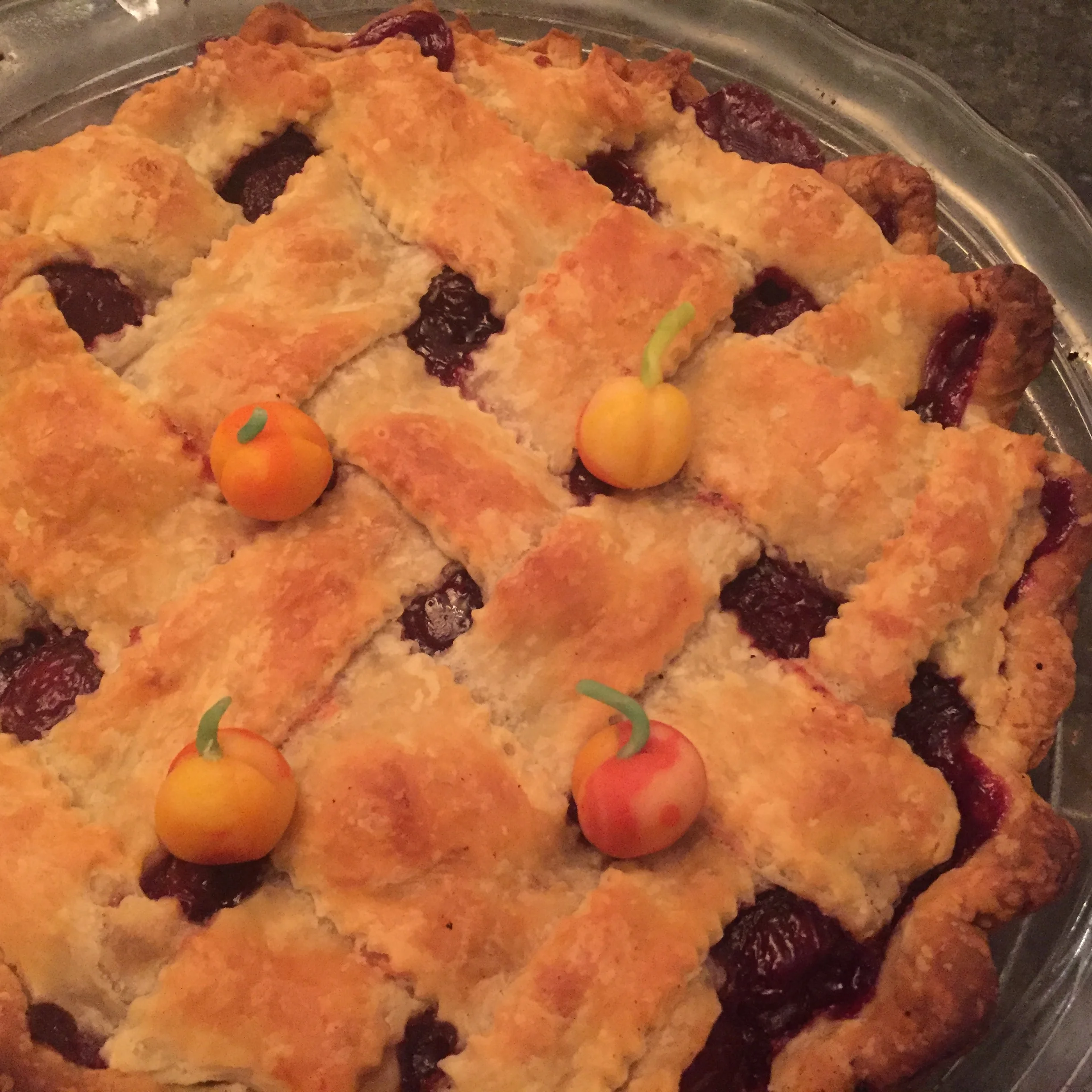 After watching that British baking show, I decided I had to add some marzipan cherries. 