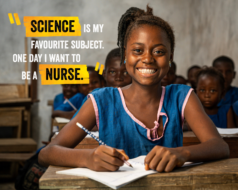 Marie, 14 years old, beneficiary of Street Child’s ‘Right to Learn’ 2017 UK Aid Match appeal.