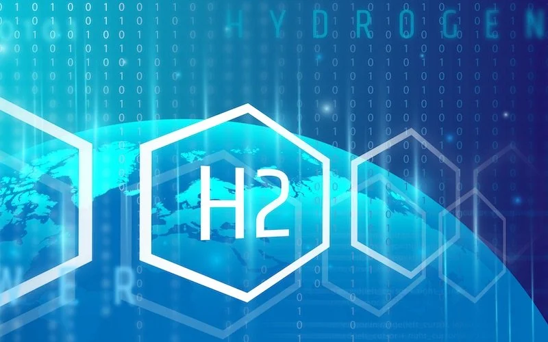 Hydrogen and H2 with globe