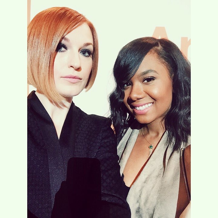 Kelley Brandon (image right) with her model (image left) from her Graduation Presentation 
