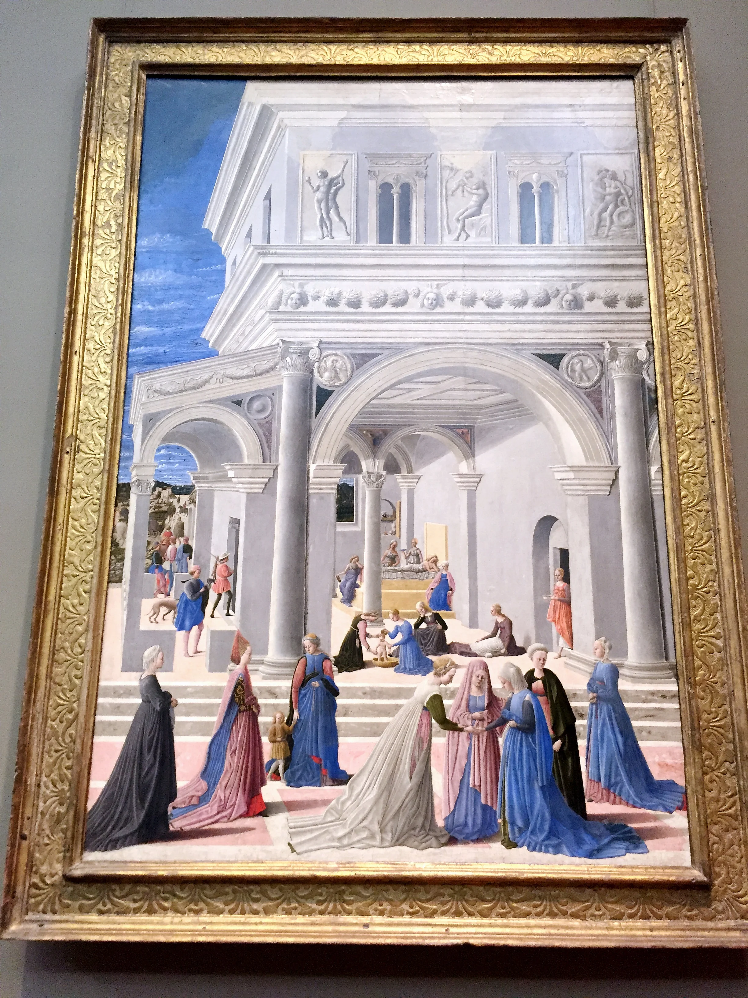 The Birth of the Virgin . Fra Carnevale (Bartolomeo di Giovanni Corradini) (Italian, born by 1416–died 1484 Urbino) 1467. Tempera and oil on wood.