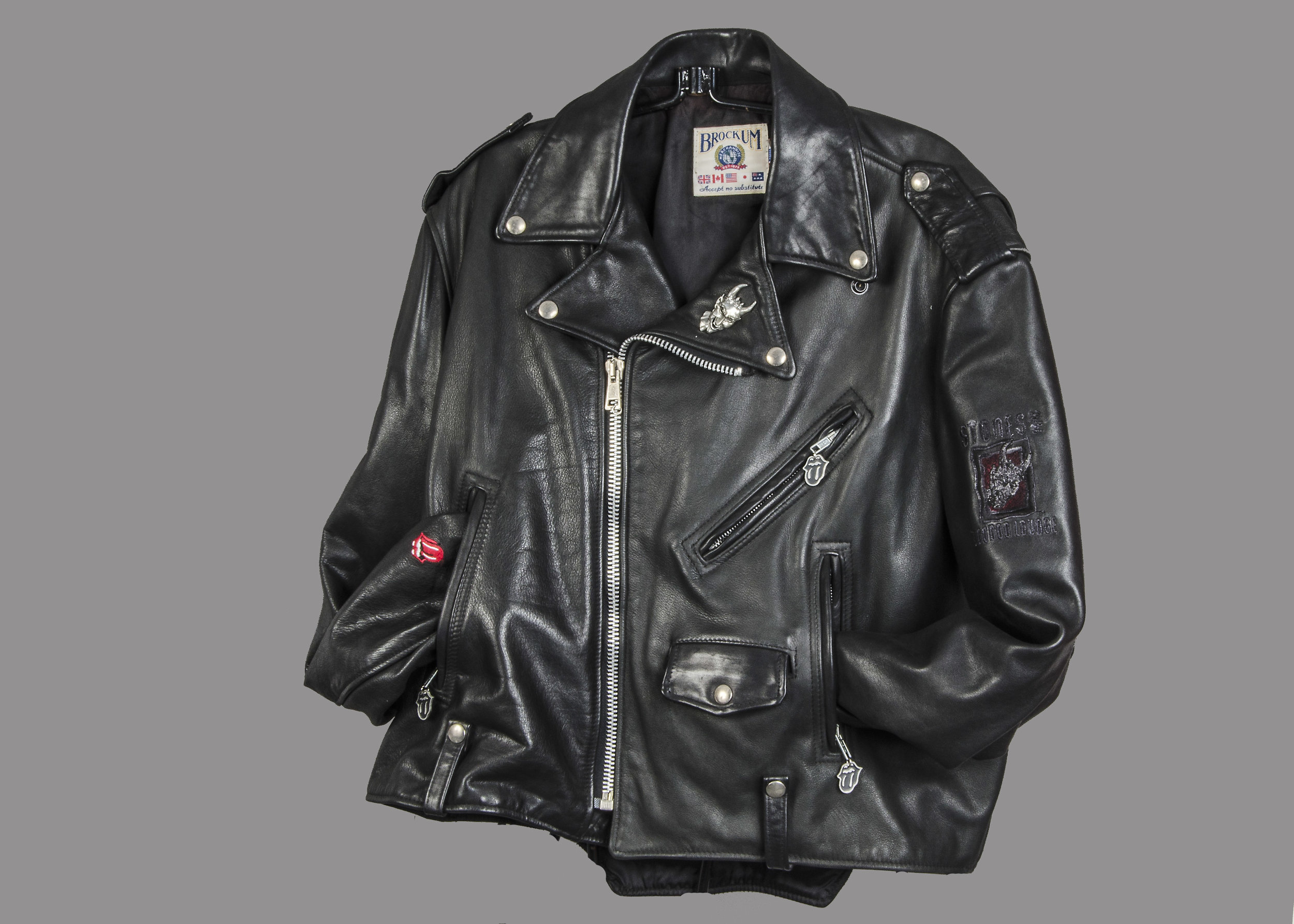 Vintage Rolling Stones Motorcycle Leather Jacket