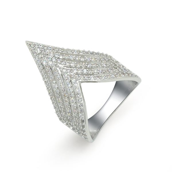 Espere Jewelry Diamond Pave Wave Ring