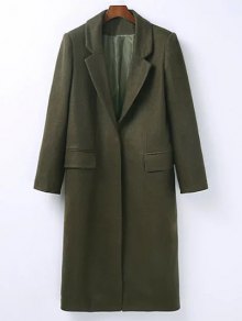 Zaful Army Green Wool Blend Masculine Coat