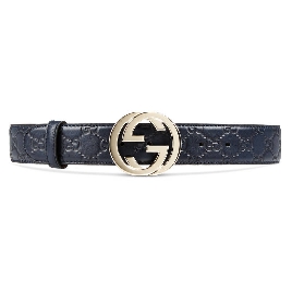 Navy Blue Gucci Belt