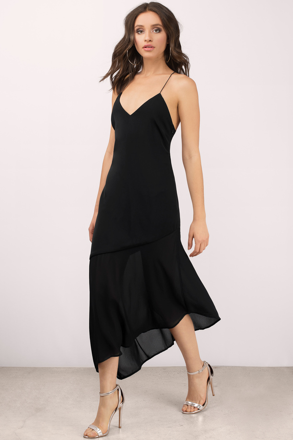 Tobi Trendy Black Midi Dress