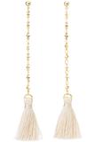 Peridot Boutique Chain Tassel Earrings Ivory