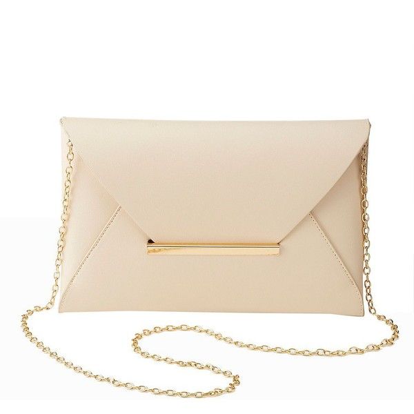 Forever 21 Cream Patent Clutch Bag