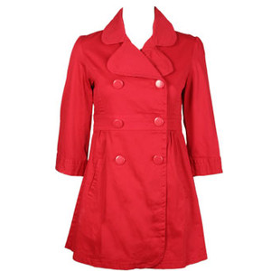 Wet Seal Red Trench w/ Belt