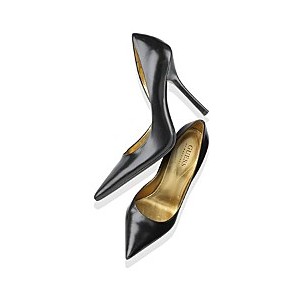 GUESS CARRIE BLACK SATIN PUMPS